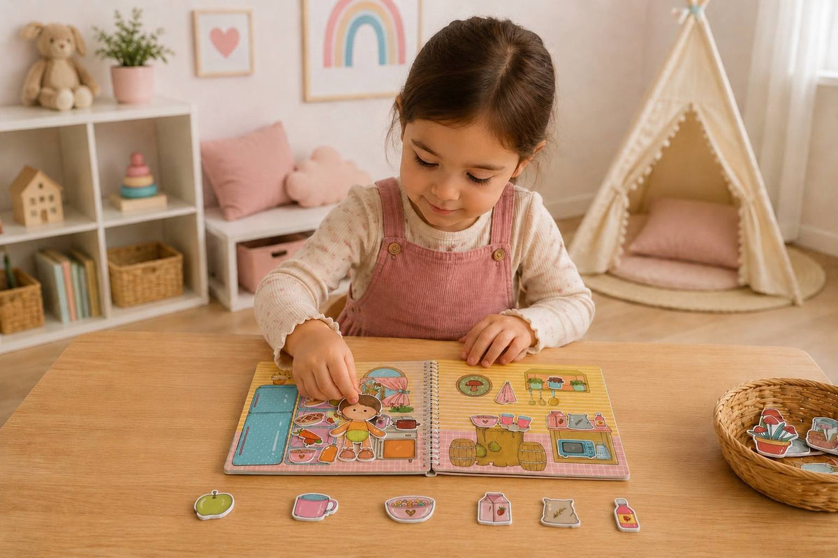 Gnome Whispers – Paper Dolls Activity Book (Velcro Dress-Up, 2 Dolls, 56 Accessories) | Spring Acorn